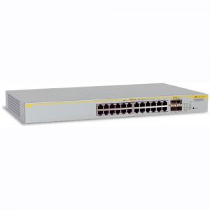 Layer 2 switch with 24-10/100/1000Base-T ports plus 4 active SFP slots (unpopulated)