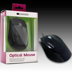 Input Devices - Mouse Box CANYON CNR-MSO01N (Cable, Optical 800dpi,3 btn,USB), Black