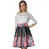 Compleu flori midi negru circle