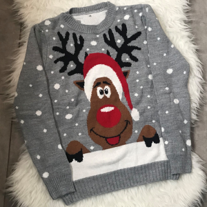 Pulover tricotat pentru Craciun si Sarbatorile de iarna Merry