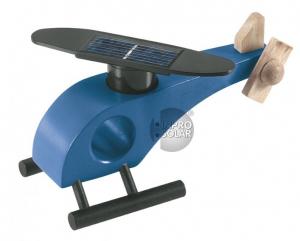 Elicopter solar lemn albastru