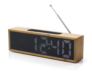 Radio cu ceas Lexon Titanium bambus