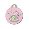 Medalion cerc roz cu labuta din cristale swarovski,