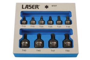Set biti in stea cu profil subtire " 10 piese Laser Tools