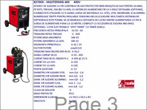 Aparat sudura trifazic MIG-MAG MASTERMIG 400, 230-400V