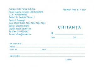 CHITANTA PERSONALIZATA A6 3 exemplare