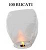 Lampioane zburatoare albe set 100 bucati+1 lampion inima