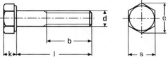 DIN 931 Surub cap hexagonal partial filetat (DIN 931 Hexagon head bolts partially threaded)