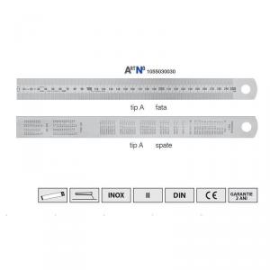 Rigla din otel inoxidabil precizie II de la stanga la dreapta BLUE-LINE 300 mm 1055030030