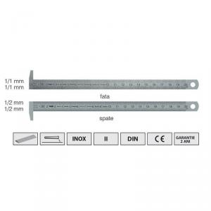 Rigla din otel inoxidabil cu carlig 90A&deg; 500 mm 1034010050