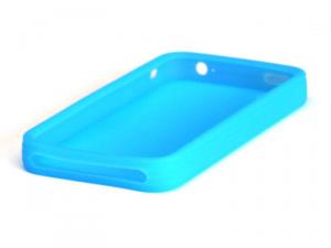 Husa silicon Iphone 4 albastra