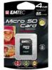 Micro sd 4 gb emtec cu adaptor clasa 4