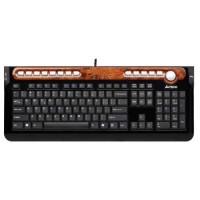 Tastatura cu fir KX-6MU PS2 (neagra cu insertie de imitatie lemn) A4KYB-KX6MU