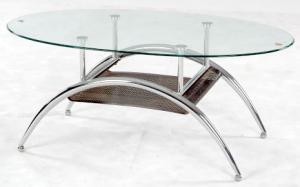 Masa din sticla cu suport metalic cromat A 95