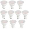 Set 10 spoturi led gu10, 6w, 220v lumina calda dlf