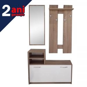 Set mobilier hol cu sertar alb