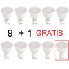 Set 9+1 gratis spoturi led 6w 220v lumina calda dlf 3060