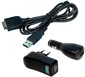 Cablu 4-in-1 alimentare-sincronizare + auto + 220V compatibil Asus A632 / A636 / A639 si Fujitsu-Siemens Loox 4xx / 6xx / 7xx / N500 / N520 / N560
