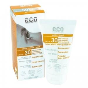 Crema bio protectie solara inalta FPS 30, nuantata - Eco Cosmetics