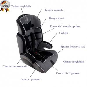 Scaun auto Sport Grey, BabyGO