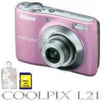 Nikon Coolpix L21 pink inclusiv geanta + 2GB SD-Card