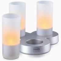 Philips IMAGEO Glass CandleLights set 3 lumanari, alb