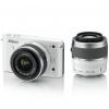 Nikon 1 j1 10-30 + 30-110 vr alb senzor cmos 10 mp, display 7.5cm