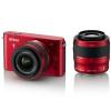 Nikon 1 j1 10-30 + 30-110 vr rosu senzor cmos 10 mp, display 7.5cm