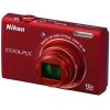 Nikon coolpix s6200 rosu; 16 mpix, 10x opt. zoom, hd movie
