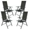 Brema Adria, Set 4 scaune pliante cu cadru din aluminiu, negre