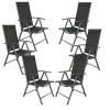 Brema Adria, Set 6 scaune pliante cu cadru din aluminiu, negre