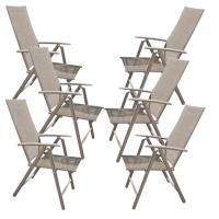 Brema Adria, Set 6 scaune pliante cu cadru din aluminiu, culoare mocca