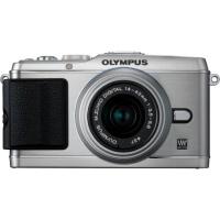 Olympus E-P3 + 14-42mm argintiu; 12,3 Mpix, 7,6cm LCD, FullHD Video