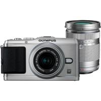 Olympus E-P3 + 14-42 + 40-150 argintiu 12,3 Mpix, 7,6cm LCD, FullHD Video