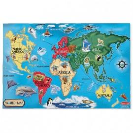 Melissa &amp; Doug - Puzzle de podea Harta Lumii / World Map