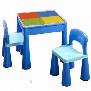 Masuta Guliver cu 2 scaune - Albastru - Baby Dreams