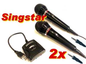 SingStar Wired Microphones + USB Converter PS2 &amp; PS3