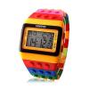 Ceas digital pentru copii design lego colorat
