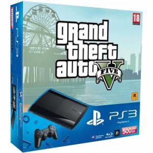 Consola SONY PS3 Super Slim 500 GB + joc Grand Theft Auto V PS3