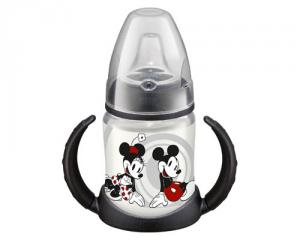 NUK - Biberon PP 150 ml cu 2 toarte si adaptor silicon DISNEY Mickey Mouse