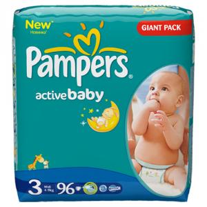 Scutece Pampers Active Baby 3 Midi Giant Pack 96 buc