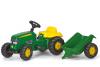 Tractor Cu Pedale Si Remorca Copii 012190 Verde Rolly Toys