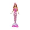 Papusa barbie sirena blonda cu suvite roz mattel