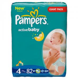 Pampers Scutece Active Baby 4 Maxi Giant Pack 82 buc