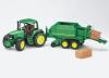 TRACTOR JOHN DEERE CU PRESA PAIE BRUDER