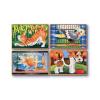 Set 4 puzzle lemn in cutie - animale