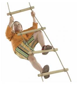 Scara franghie, Wooden rungs Rope Ladder