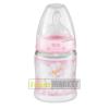 NUK - BIBERON FIRST CHOICE BABY ROSE, CU TETINA DIN SILICON 0+, 150ML