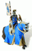 Cavaler cu cal pentru turnir, albastru