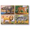 Melissa &amp; Doug - Set 4 puzzle lemn in cutie - Animale salbatice